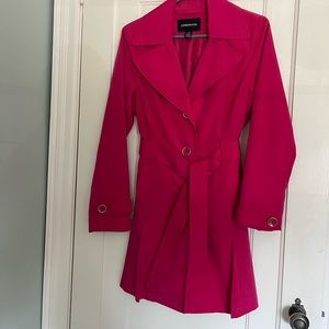 London Fog Belted Trench coat in Fuschia